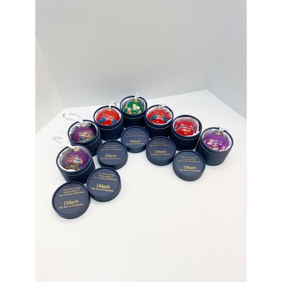 Dillards 12 Days of Christmas Ornaments Bundle Set Of 7 - Picture 1 of 11